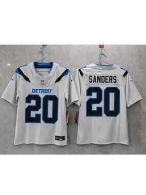 Barry Sanders Stitched Jersey Vapor Silver